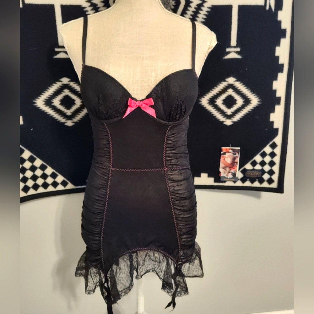 Vintage Y2K Victoria's Secret Sexy Little Things Night Dress w/Garder Snaps, 34B